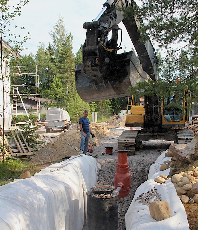 hulevesijärjestelmän asennus